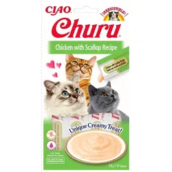INABA Churu Cat Püree Huhn mit Jakobsmuschel 4 x 14 g