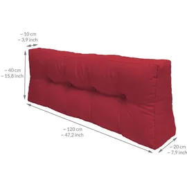 Beautissu Palettenkissen 120 x 80 x 15 cm rot 1 St.