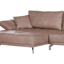 GUTMANN FACTORY Eckcouch Leder 2-Sitzer Braun