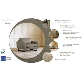 Home Affaire Loveseat Pinto Kunstleder 105 x 85 x 97 cm Grau mit Keder