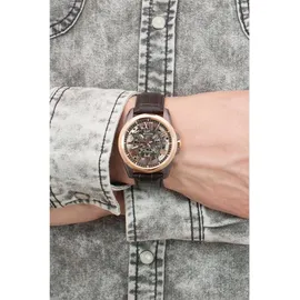 BULOVA HerrenArmbanduhr Analog Automatik Leder 98A165