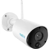 Reolink - 1080p Überwachungskamera Aussen, Kabellose Wlan Akku Ip Kamera Outdoor, Mit Pir-bewegungsmelder, Sd-kartenslot, 2,4ghz Wifi, Ir-nachtsicht, Zeitraffer, 2-wege-audio, Argus Eco (weiß)