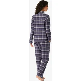 SCHIESSER Pyjama Selected Premium Warming Blau / Lila 48 (4XL)