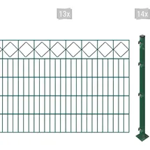 Arvotec Doppelstabmattenzaun ARVOTEC "ESSENTIAL 100 zum Aufschrauben "Karo" mit Zierleiste", grün (dunkelgrün), H:100cm, Stahl, Kunststoff, Zaunelemente, Zaunhöhe 100 cm, Zaunlänge 2 - 60 m