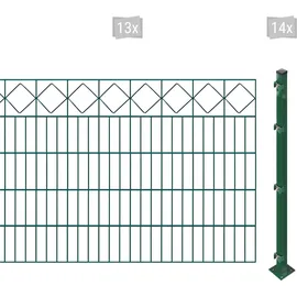 Arvotec Doppelstabmattenzaun ARVOTEC "ESSENTIAL 100 zum Aufschrauben "Karo" mit Zierleiste", grün (dunkelgrün), H:100cm, Stahl, Kunststoff, Zaunelemente, Zaunhöhe 100 cm, Zaunlänge 2 - 60 m