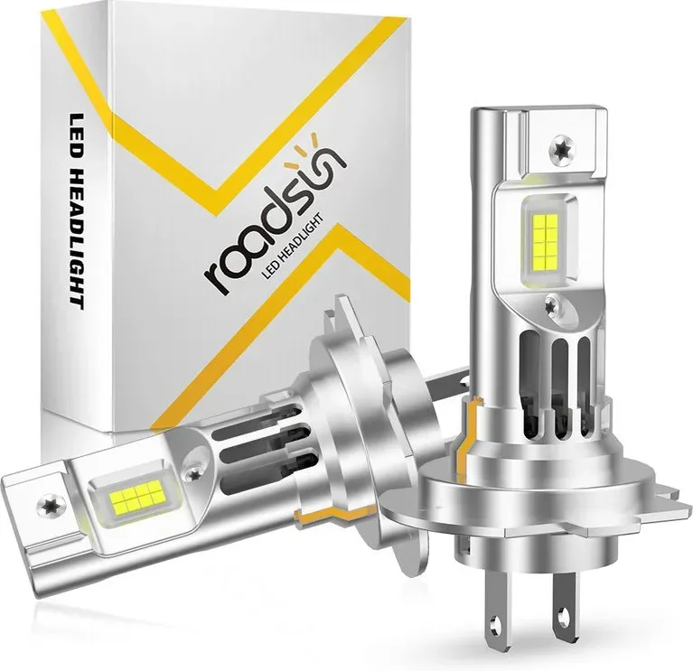 Roadsun H7-Lampe, kein Adapter erforderlich, Plug & Play, hohe Kühlleistung, 6500K weiße Scheinwerfer-/Fog-Lampen, 500 % Helligkeit