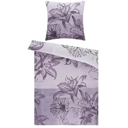 como Satin Bettwäsche  Große Blumen , lila/violett , Maße (cm): B: 135