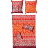 BASSETTI Feinsatin Bettwäsche Gran Paradiso rot/orange 155x220+40x80 cm