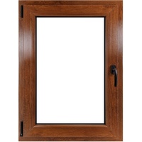 ECOPROF Kellerfenster | Langlebiges Kunststoff-Fenster | Maße 70x90 cm (700x900 mm) | Dreh-Kipp Fenster DIN Links | Farbe: Goldene Eiche doppelseitig | 70mm Profil