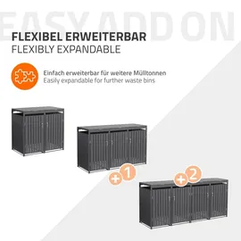 ML-Design Mülltonnenbox 2er 132 x 80 x 116,3 cm anthrazit