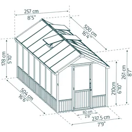 CANOPIA Natura Gewächshaus Zedernholz SDP 6 mm 12,0 m2