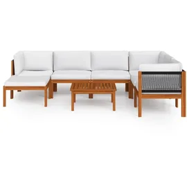 vidaXL Garten-Lounge-Set 8-tlg. cremefarbenes Holz Akazie