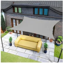 luxuskollektion Sonnensegel Quadrat Wasserdicht UV Schutz Garten 5x5 Grau