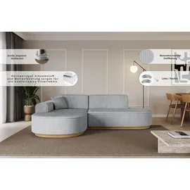 altdecor Ecksofa Ottomane Links MARI-L1-v2 - 243x171x83 cm Dunkelgrün Velours