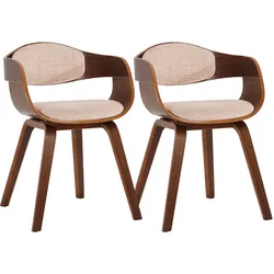 CLP 2er Set Stühle Kingston Stoff walnuss/creme/walnuss