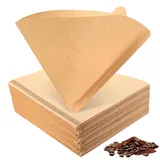 200 Stück Kaffeefilter Größe 2, V-förmiger Kaffeefilter Papier Filter, Ungebleichte Coffee Filter Paper, 02 Coffee Kegel Filterpapier für Kaffeetropfkegel Kaffeemaschinen(Braun, 2-4 Tassen)