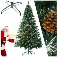 Tectake Künstlicher Weihnachtsbaum 180 cm 705 Spitzen und Zapfen grün