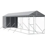 vidaXL Outdoor-Hundezwinger mit Dach 2 x 10 x 2,5 m Stahl Silber