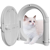 Katzenklappen für Tür, Katzentür für Innentür, keine Klappe Haustiertüren für kleine Katzen bis zu 9 kg, einfache Installation, blockiert Hunde- und Katzenstreu Gerüche (weiß)