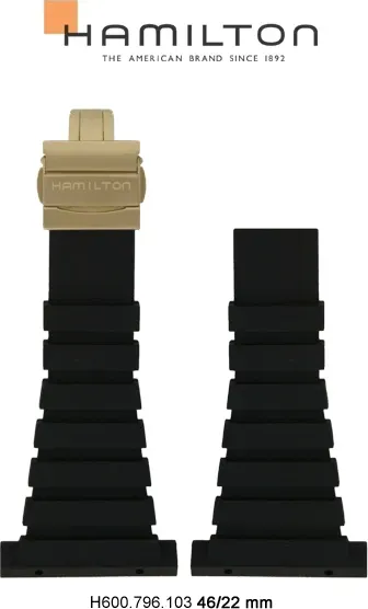 Hamilton - Code Breaker Band-set Kautschuk-schwarz-46/22 H691.796.103 - schwarz