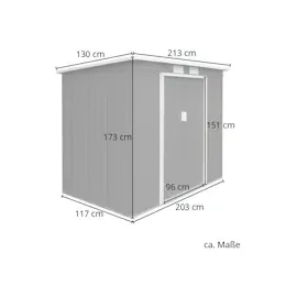 HATTORO Metallgerätehaus P100 XL 2 x 1,2 m grau