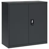 vidaXL Aktenschrank, Büroschrank mit Einlegeboden, Abschließbar Metallschrank Schrank mit Türen, Aufbewahrungsschrank Büromöbel, Anthrazit Stahl