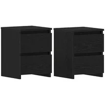 vidaXL Nachttisch 2 Stk Schwarz Eichen-Optik 30 x 30 x 40 cm