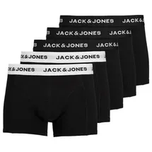 JACK & JONES Solid Boxershorts schwarz/weiß S 5er Pack