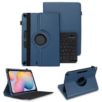NAUC Tablet Tasche kompatibel für Samsung Galaxy Tab S6 Lite Schutzhülle Tastatur Universal QWERTZ Bluetooth Hülle Standfunktion 360 Drehbar Cover Case, Farben:Blau