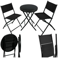 Tectake Bistro-Set 3-tlg. Schwarz