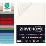 ZIRVEHOME Spannbettlaken 70x140 cm Babybett – 100% Baumwolle, Jersey, Kinderbett Spannbetttuch für Matratzen bis 15 cm Höhe, Natur