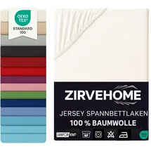 ZIRVEHOME Spannbettlaken 70x140 cm Babybett – 100% Baumwolle, Jersey, Kinderbett Spannbetttuch für Matratzen bis 15 cm Höhe, Natur