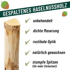 Voss.garden Staketenzaun 60cm, Gartenzaun aus Haselnuss Rollzaun Teichzaun