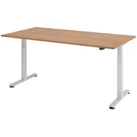 Bümö Schreibtisch Nussbaum 200x100 cm, Gestell: Silber, - Büroschreibtisch