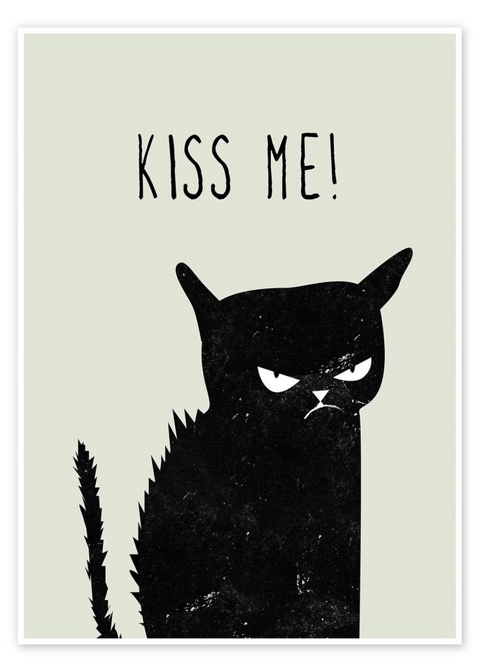 Posterlounge Poster Amy and Kurt, Kiss me cat, Illustration 60 cm x 80 cm