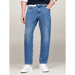 Tapered-fit-Jeans TOMMY JEANS "Isaac Relaxed Tapered", Herren, Gr. 32, Länge 32, blau (denim medium), Denim/Jeans, Obermaterial: 99% Baumwolle, 1% Elasthan, modisch, Jeans