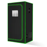 MELONFARM Grow-Zelt, hochreflektierendes 600D-Diamant-Mylar-Gewebe mit Beobachtungsfenster und Bodenschale für hydroponischen Indoor-Pflanzenanbau, 91,4 x 91,4 x 182,9 cm