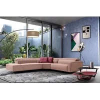 Egoitaliano Ecksofa Stefanie-e, Designsofa der Extraklasse, bequem mit hohem Sitzkomfort, mit Relaxfunktion und verstellbaren Kopfteilelementen braun