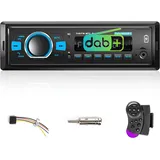 Hodozzy DAB+/DAB Autoradio 1 Din Digitales Bluetooth Audio Musik Stereo 12V Autoradio MP3 Player mit USB/TF/SD/AUX/EQ/FM Radio/SWC