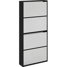 vidaXL Schuhschrank mit Spiegel 63 x 134 x 17 cm 4 Fächer schwarz