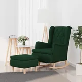 Maison Exclusive - Schaukelsessel mit Hocker Dunkelgrün Stoff - Grün