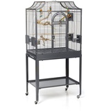 Montana Cages | Premium Vogelkäfig Madeira I Vogelkäfig für Sittiche, inkl. Anflugklappe, Freisitz, 4 Edelstahlnäpfe, AVILON Pulverbeschichtet, Antik Edition, ca. 69 x 45 x 141cm