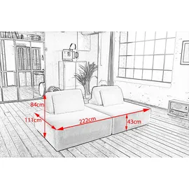KAWOLA Modulsofa WIOLO SOFT 2 Module 2 Rückenkissen Cord