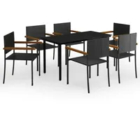 VidaXL Garten-Essgruppe 7-tlg. schwarz 3099416