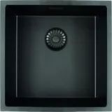 Caressi 2D-Spüle CAGRPP40BK-TU Black Line, Schwarz - Solido