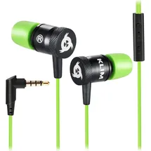 Klim Fusion In-Ear-Kopfhörer mit Kabel - Mikrofon Hi-Fi, Memory-Schaum, 3.5 mm Klinke, Grün