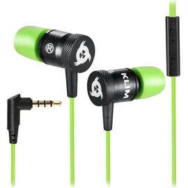 Klim Fusion In-Ear-Kopfhörer mit Kabel - Mikrofon Hi-Fi, Memory-Schaum, 3.5 mm Klinke, Grün