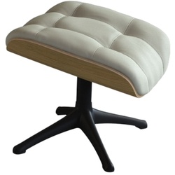 Fußhocker FLEXLUX "Skagen, Hocker", weiß (warm weiß, geölte eiche), B:44cm H:39cm T:35cm, 100% Echteder, Hocker, Hohes Komfort, Entspannungsmöbel, Gemütlichkeit