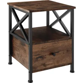 Tectake Nachtschrank Falkirk 40 x 41,5 x 55,5 cm Braun