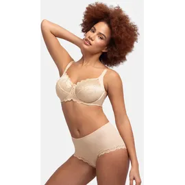 DORINA Bügel-BH "Philippa", Damen, Gr. 85, Cup D, beige, Spitze, Obermaterial: 38% Polyamid, 34% Polyester, 22% Baumwolle, 6% sonstige Fasern, unifarben, bequem, BHs Bügel-BH, mit Satinschleife, elastische Spitze, glänzende Träger